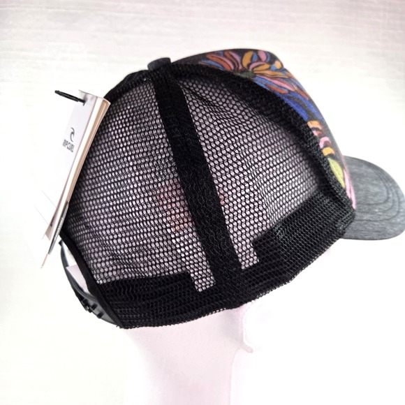 Rip Curl Mixed Yardage Women's Trucker Hat Gray Floral Aloha Tropical NEW - Picture 4 of 6